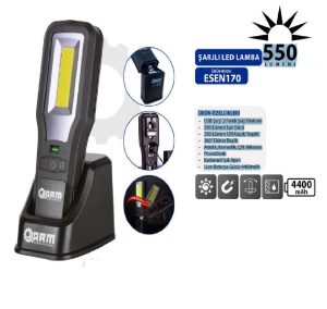 ARM Şarjlı Led Lamba Mıknatıslı 550 Lümen ULV Mor Işık - ESEN170